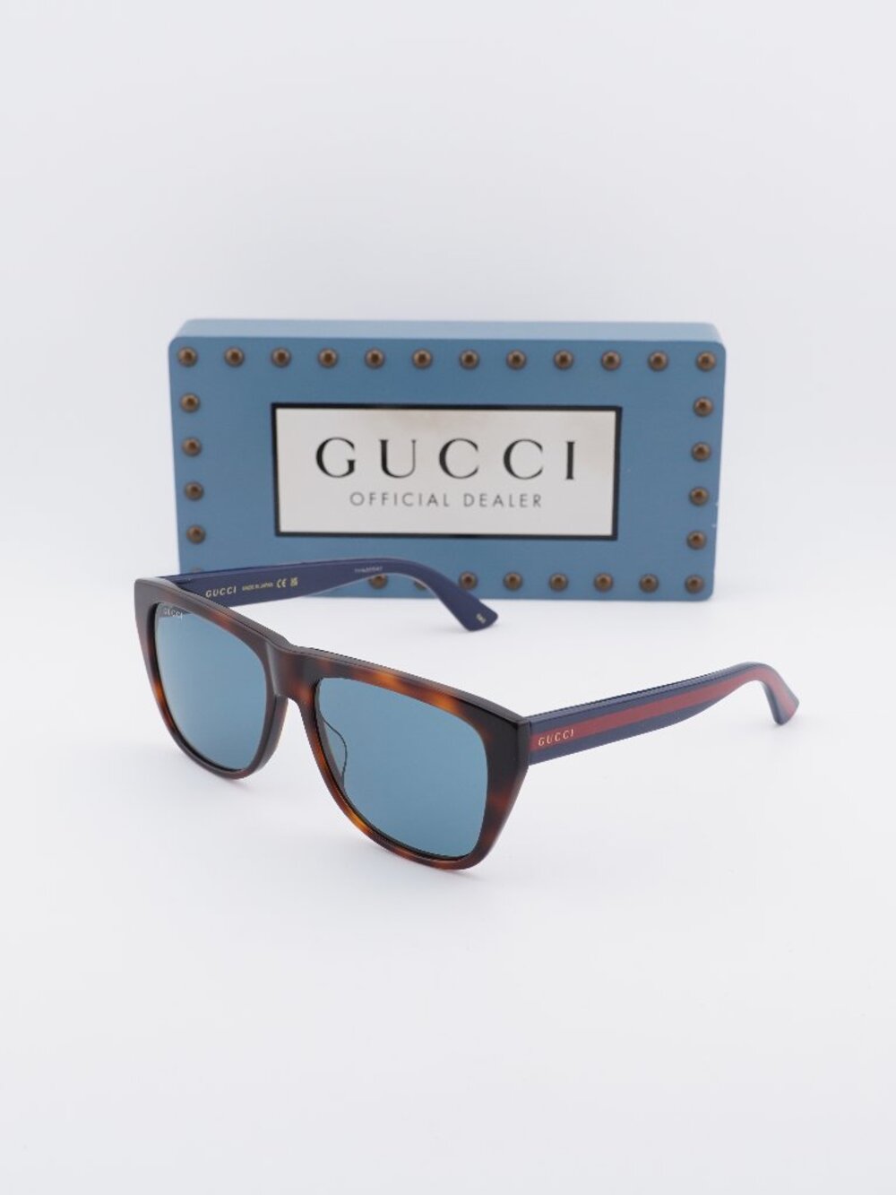 Gucci GG0926S 002 Square Sunglasses - Havana / Blue